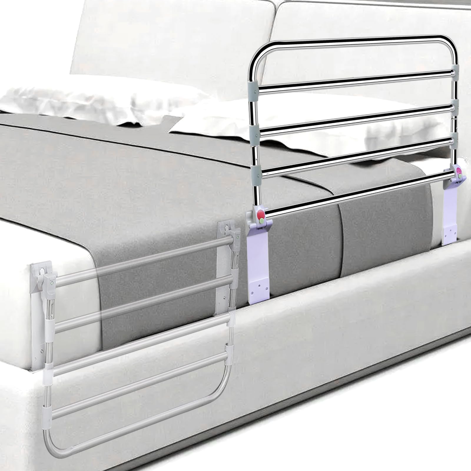 Barandillas de cama para adultos mayores, seguridad, plegable, 90 x 50 cm, barandillas de seguridad laterales para cama, riel de asistencia de cama, barandillas de seguridad para cama para ancianos