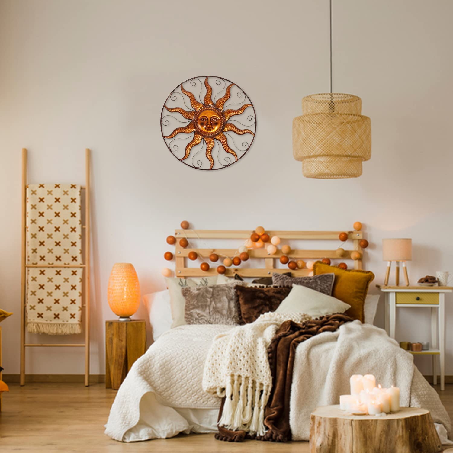 Amazon.co.jp: メタルウォールアート 太陽 壁装飾 屋内 屋外