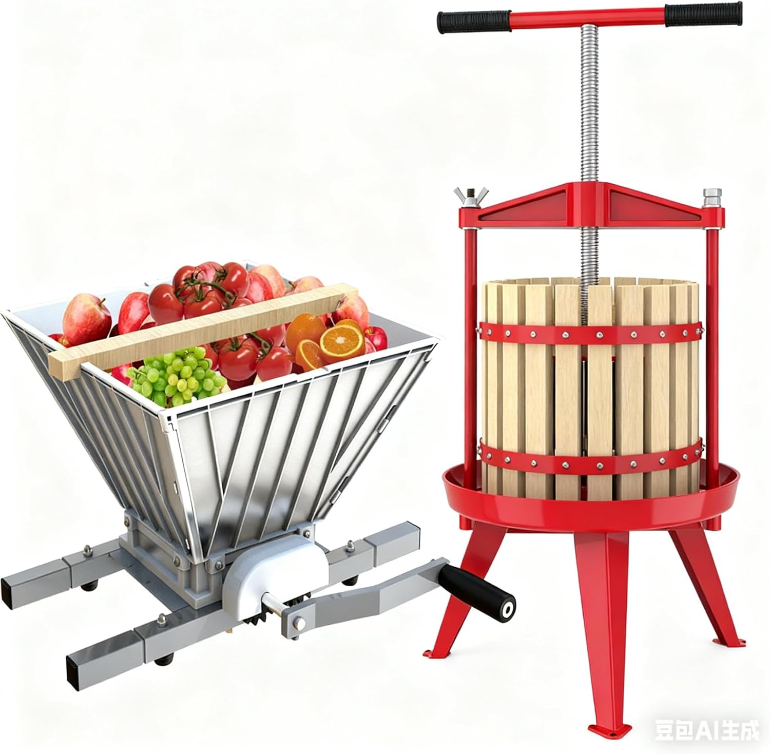 3.17 Gallon/12L-T Handle fruit press with apple crusher