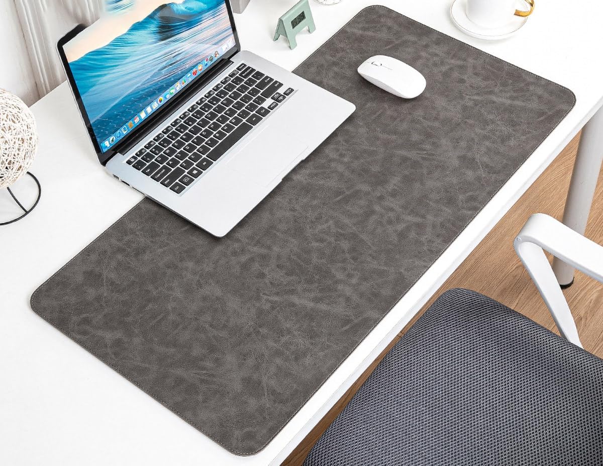 13.7X27.5” Faux Leather Desk Mat Large Gaming Mouse Pad Office Writing Pad Non-Slip Waterproof Surface (Darkgray) 13.7X27.5” Faux Leather Desk Mat Large Gaming Mouse Pad Office Writing Pad Non-Slip Waterproof Surface (Darkgray)