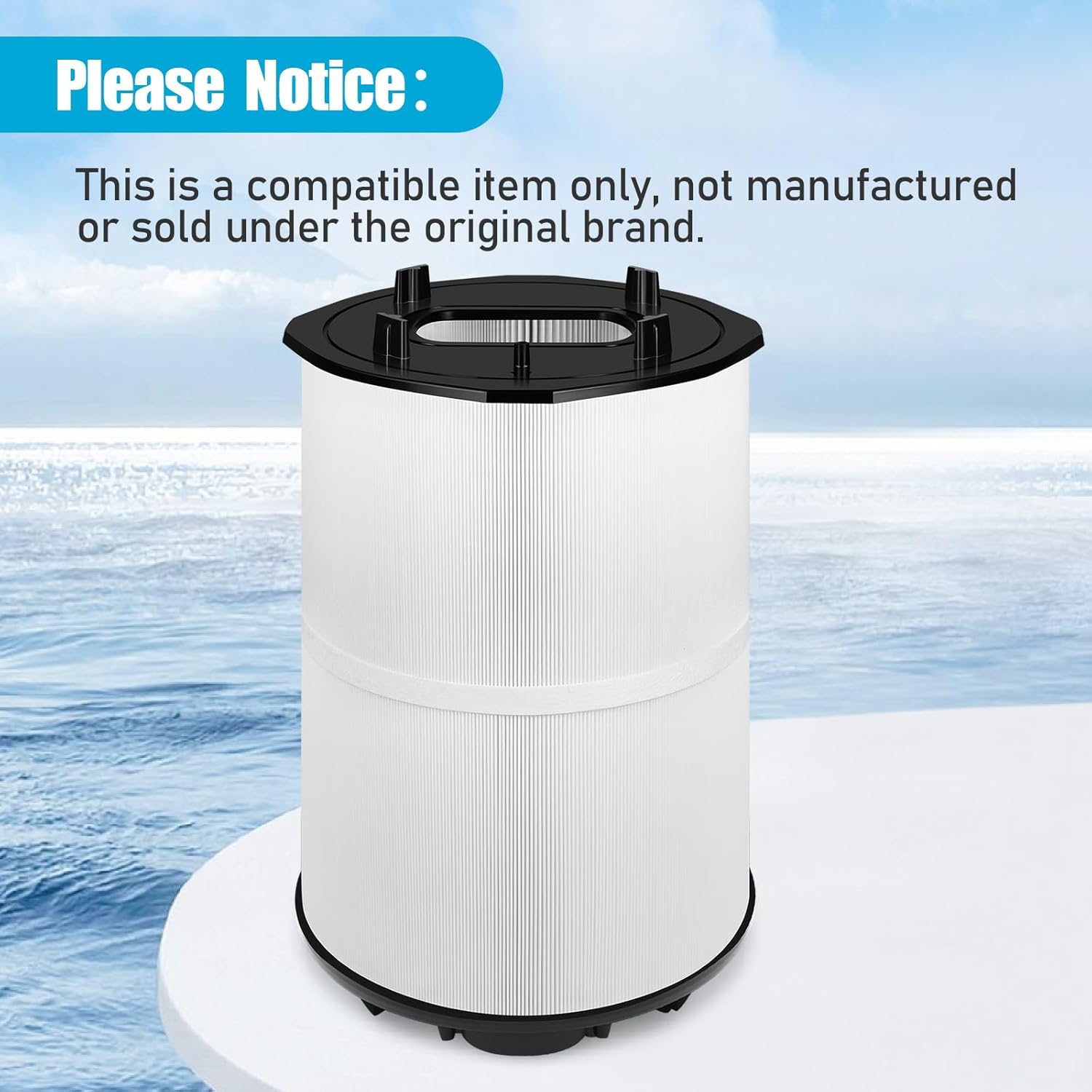 27002-0150S Pool Filter Replacement, Compatible with Sta-Rite System 2 Model PLM150 Modular Media Pool and Spa D.E. Cartridge Filter, with 24800-0121 Air Bleed Assembly, 150 sq. ft, Polyester