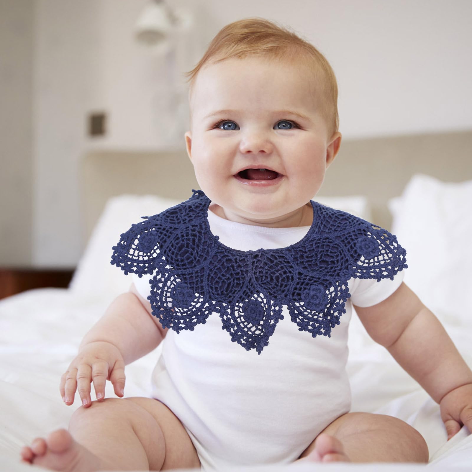 Toddmomy Baberos Bandana de Algodón para Niña, Toallas de Saliva Absorbentes con Encaje, 3 Piezas, Diseño Cómodo para Dentición y Mantener Seco al