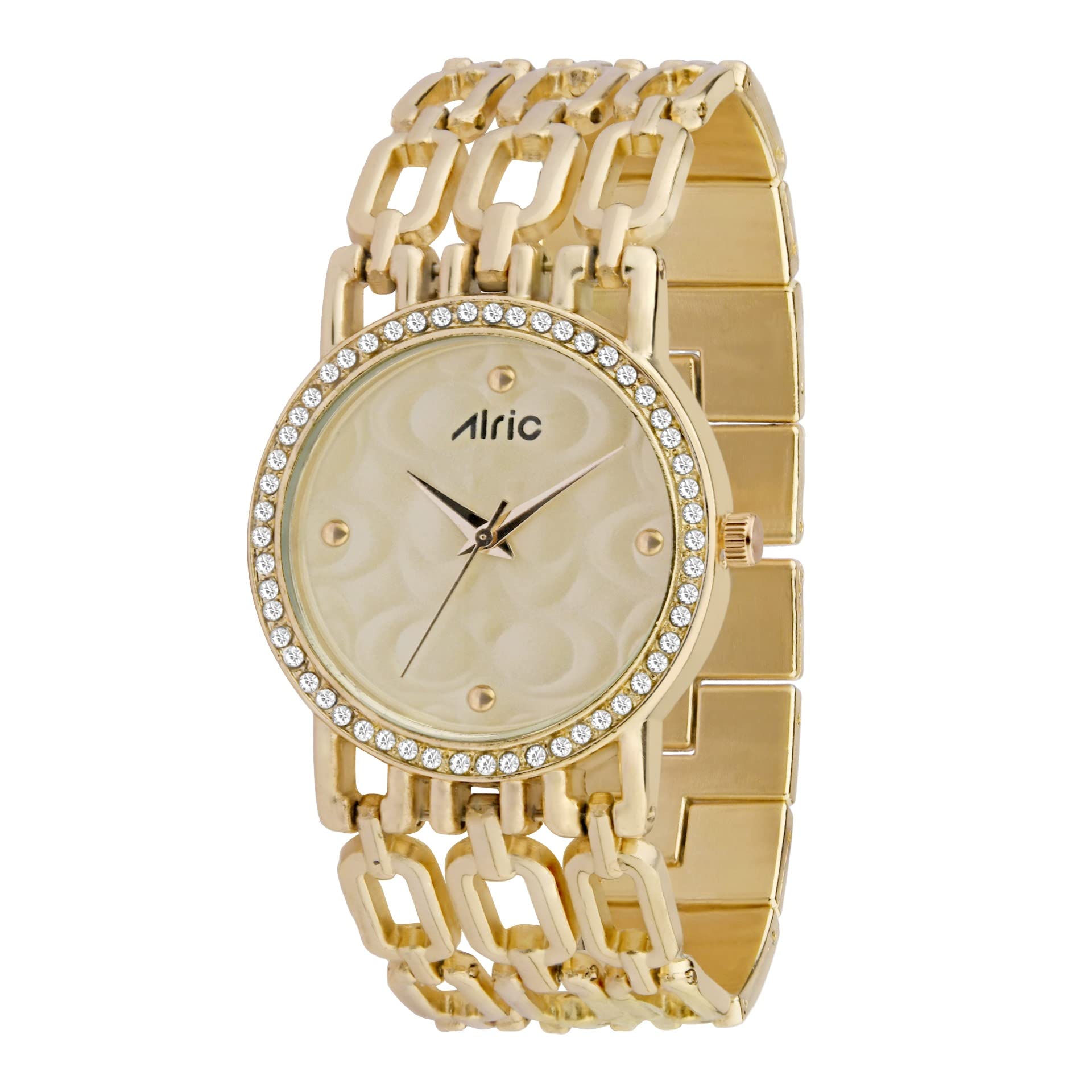 Alric Brand Watch for Women’s CZ & Stone Studded, Metal Strap Watches for Women, Gold Ladies Hand Watch Flair Wrist Watches for Girls are Stylish Watch for Women and Female of All Ages (B09W6556Z7) Amazon Price History, Amazon Price Tracker