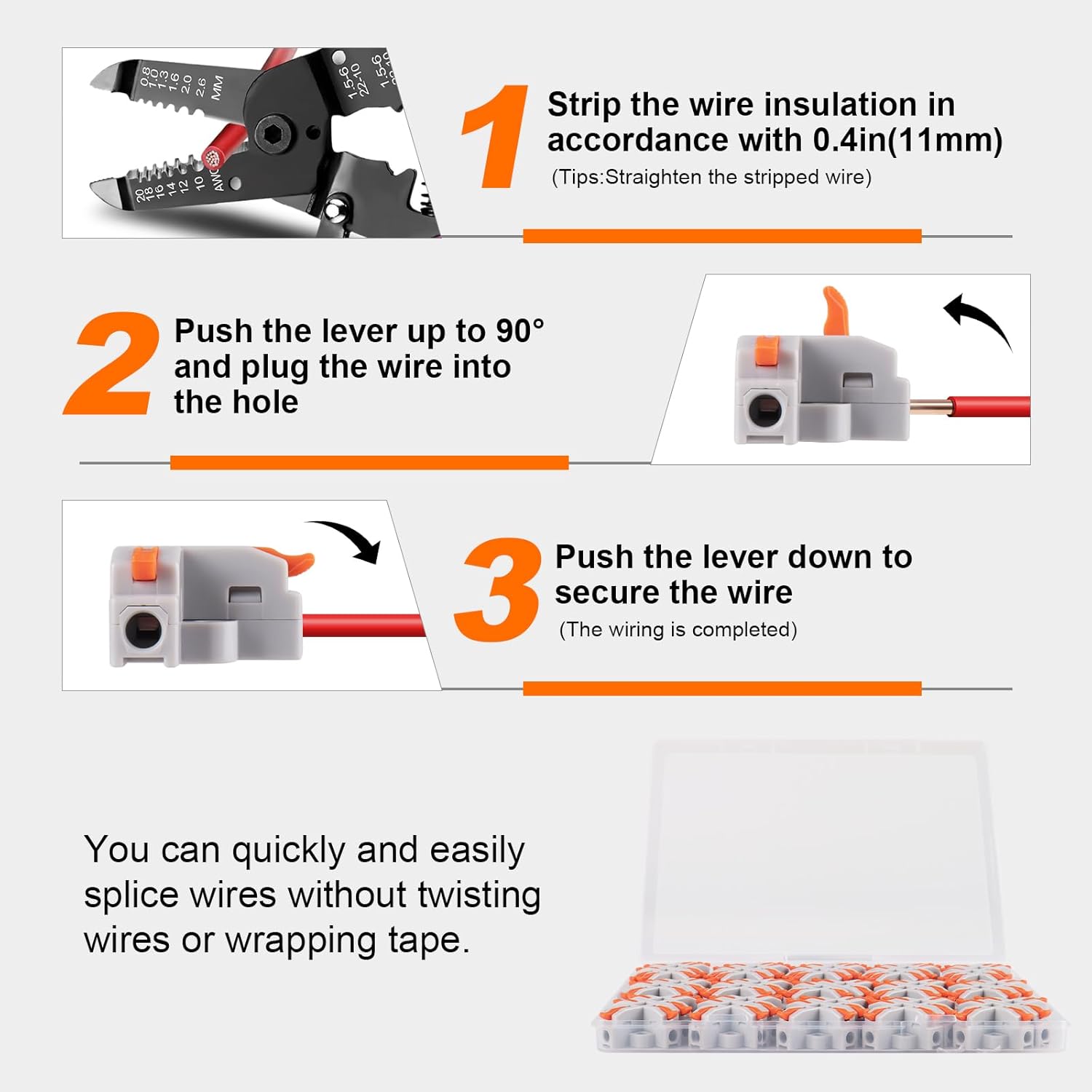 30PCS AVARBUVO Lever Wire Connectors, 3 Way Quick Wire Splitter Push-in Electrical Connectors Kit with 3 and 4 Port for 24-12 AWG