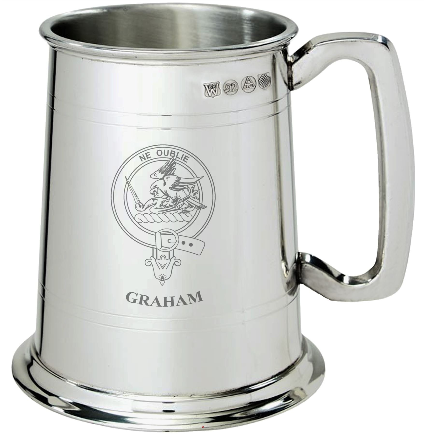 I LUV LTD Graham Clan Crest Tankard 1 Pint Pewter