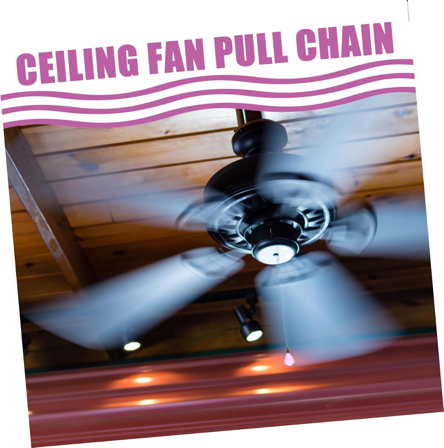 Lurrose 2Pcs Beaded Fan Pull Chain Lighting Fixture Pendant Light Pull for Ceiling Fans Decorative Bedside Lamp Chain Ball Design