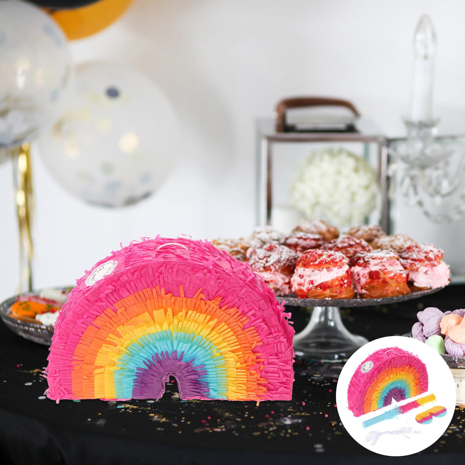 Pinata torta arcobaleno Partito a tema messicano Pinata per la festa di Natale Giochi di società