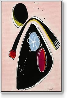 Renditions Gallery Canvas Home Decor White Floating Frame Artwork Prints Little Kid Wanna Play Abstract Paintings for Bedroom Office Kitchen - 17"X25" LT539
