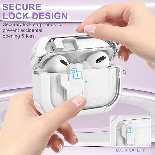 Miniatura 3 de Funda transparente para AirPods Pro de 21 generación, funda de bloqueo seguro para Apple Airpod Pro 2 y 1 Gen con correa de silicona para la muñeca,