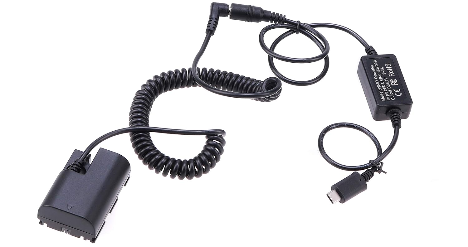 Fotga Power Bank USB Type-C Power Adapter Cable + LP-E6 Dummy Battery DR-E6 DC Coupler for Canon R5 R5C R6 R7 R 5D II III IV 5DS R 6D 7D II 60D 60Da 70D 80D 90D DSLR Camera