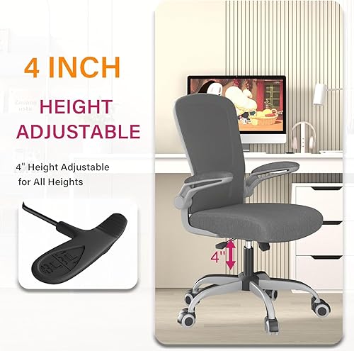 Miniatura 4 de Mimoglad BIFMA - Silla de oficina ergonómica con soporte lumbar ajustable, silla de computadora de malla de respaldo alto con reposabrazos