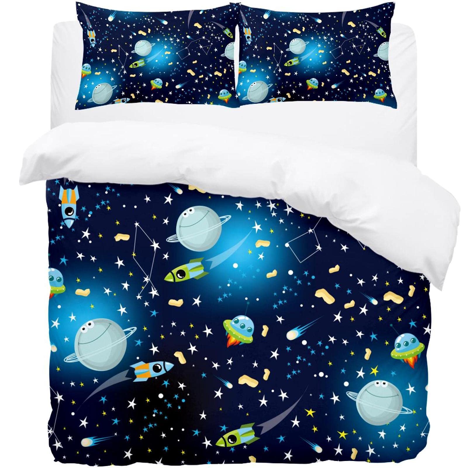 Housse de couette motif fusée spatiale pour transformer la chambre de votre enfant en cosmos