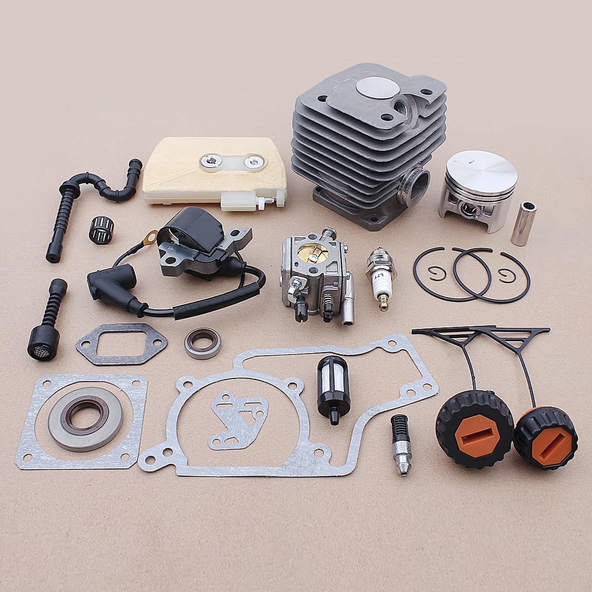 Części do kosiarki 52mm zestaw tłoka cylindra gaźnika do pilarek Stihl 038 MS380 1119 020 1202 piły łańcuchowe benzyna części narzędzi ogrodowych