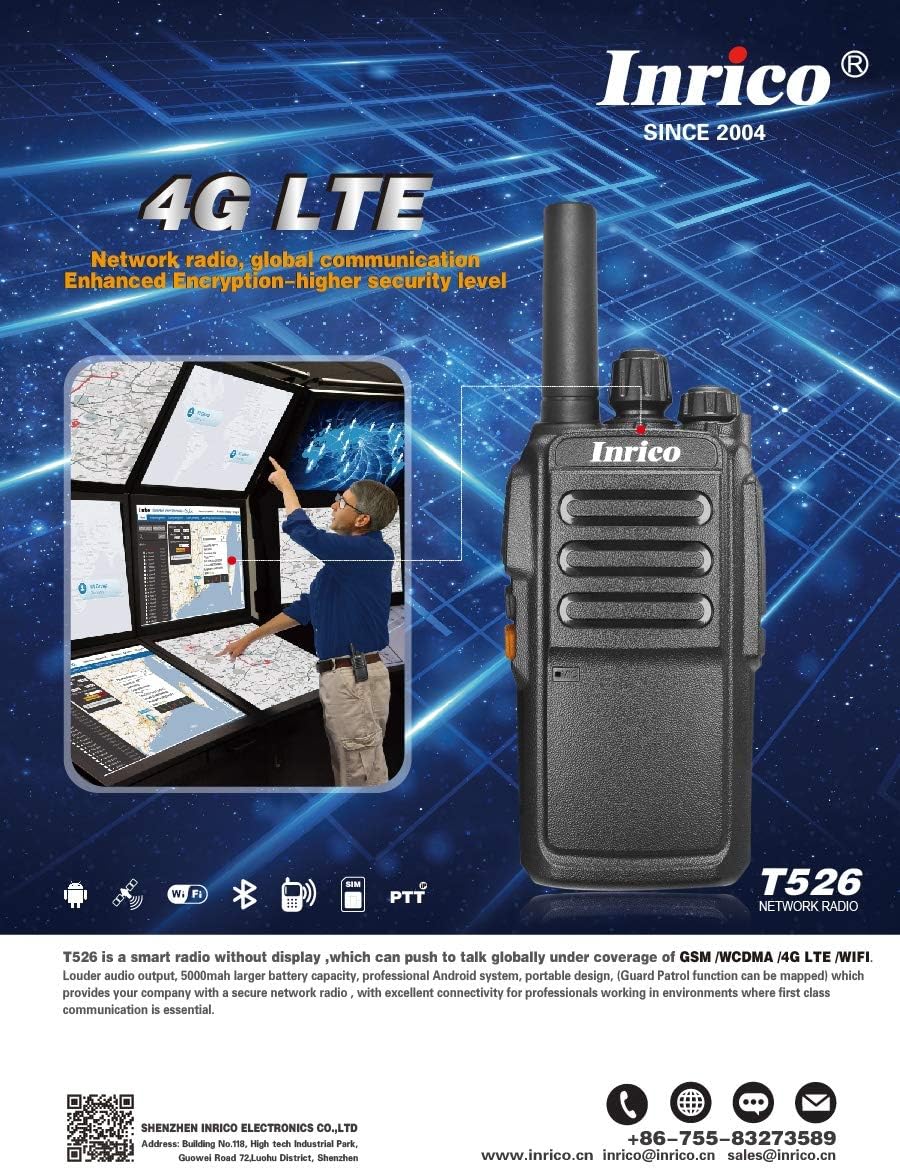 Inrico T526 4G LTE Network Radio Application Schematic