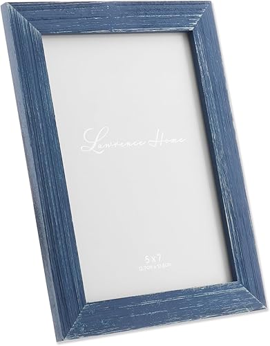 Miniatura 3 de Lawrence Frames 745757 Weathered Woods Charlotte - Marco de fotos (5 x 7 pulgadas), color azul marino