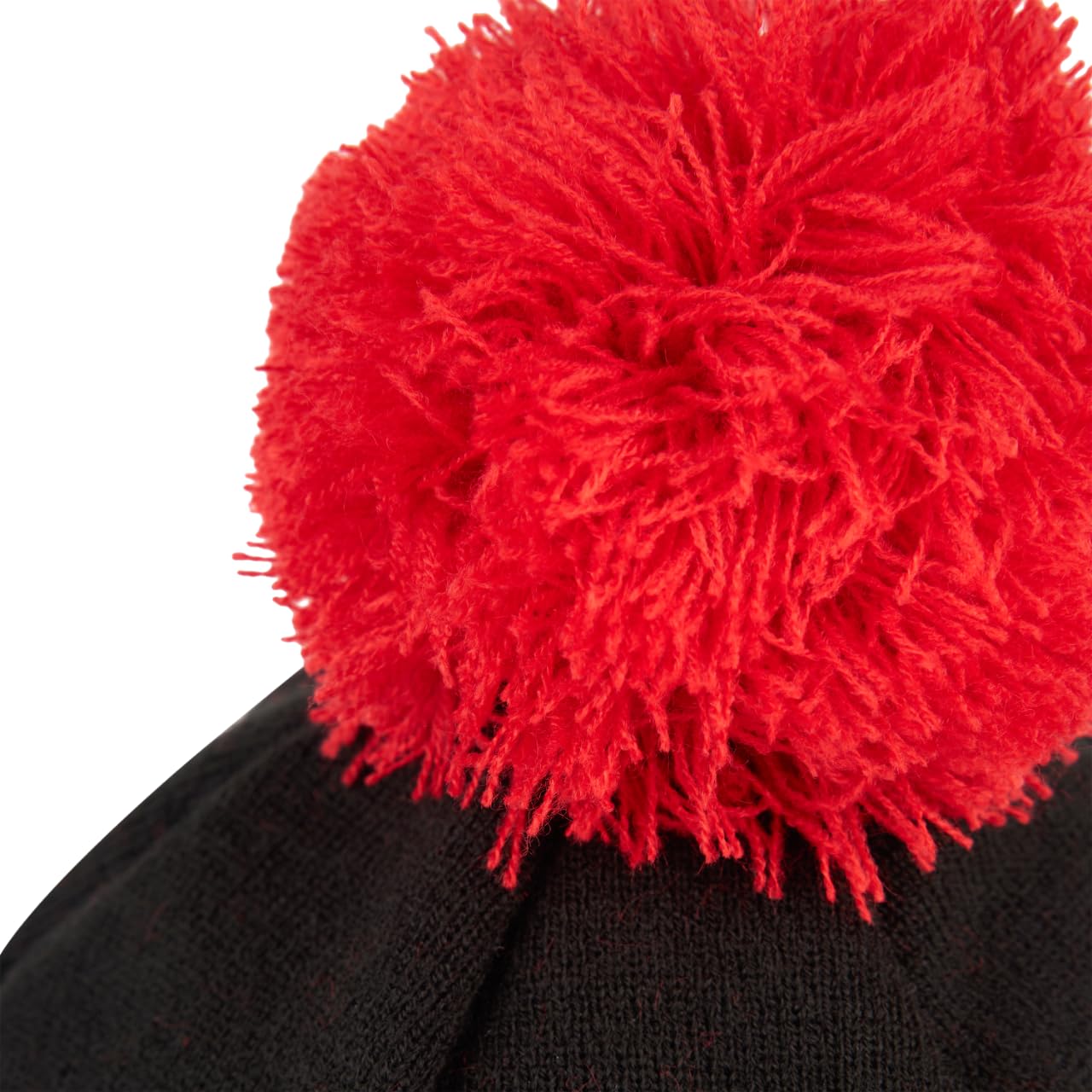 AC Milan Berretto Invernale Caldo con Logo Ufficiale, Unisex Nero/Rosso Pom Pom