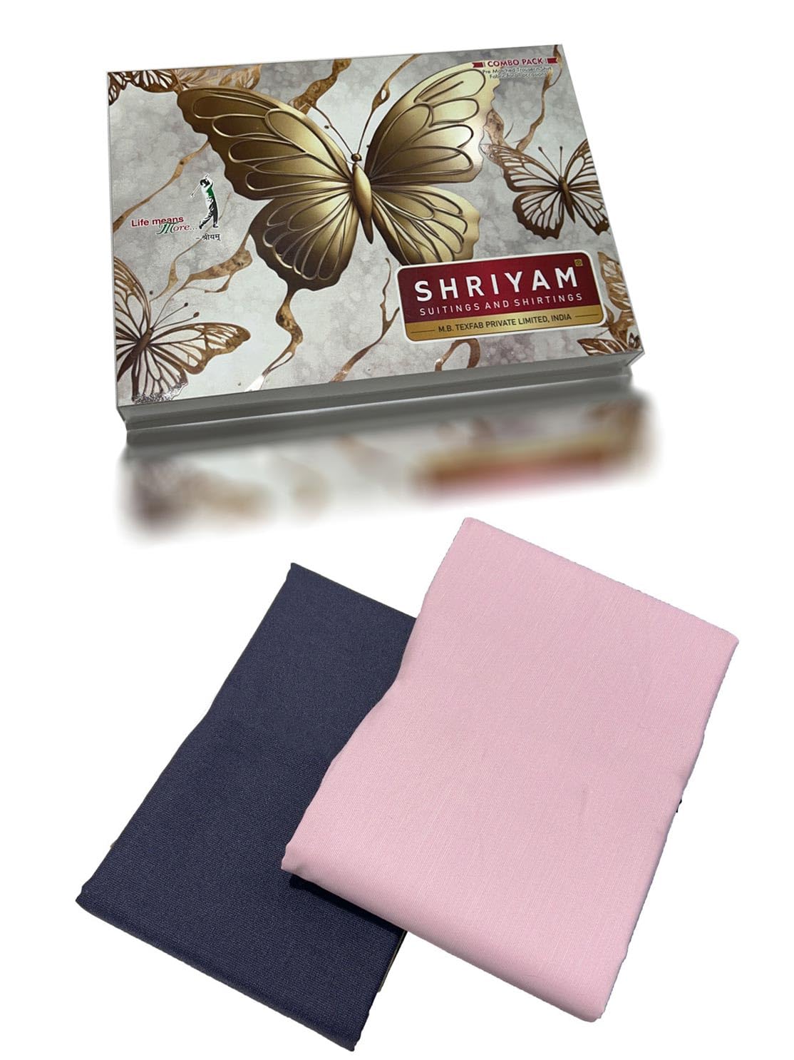 Unstitched Shirt and Trouser Fabric Combo Gift Pack - Cotton Blend Material - 2.25m Shirt Cloth - 1.20m Pant Cloth