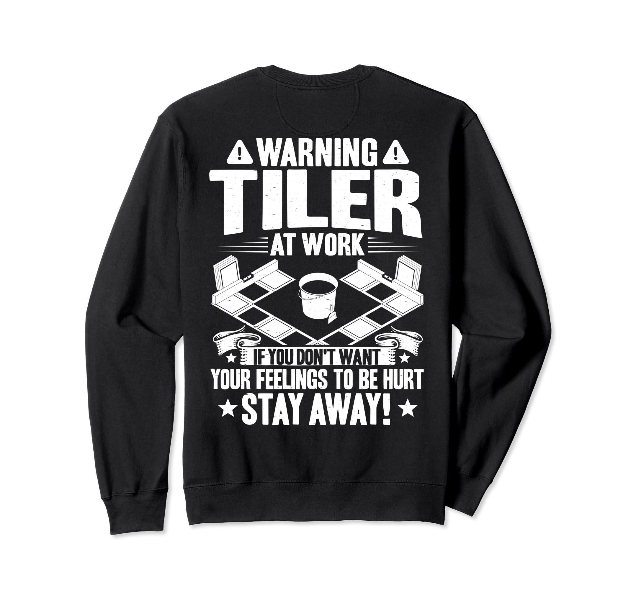 Tile Man Tile Setter At Work Floor Tiler Sweatshirt, Black - Image 2