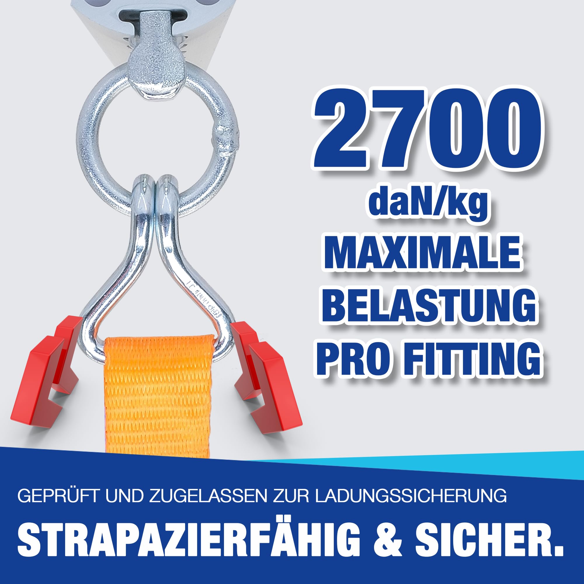 10x Double Fitting Ferrure d'extrémité, Fitting d'extrémité, Ferrure d'extrémité Double pour Rail Airlin, Rail d'arrimage, 2700 daN