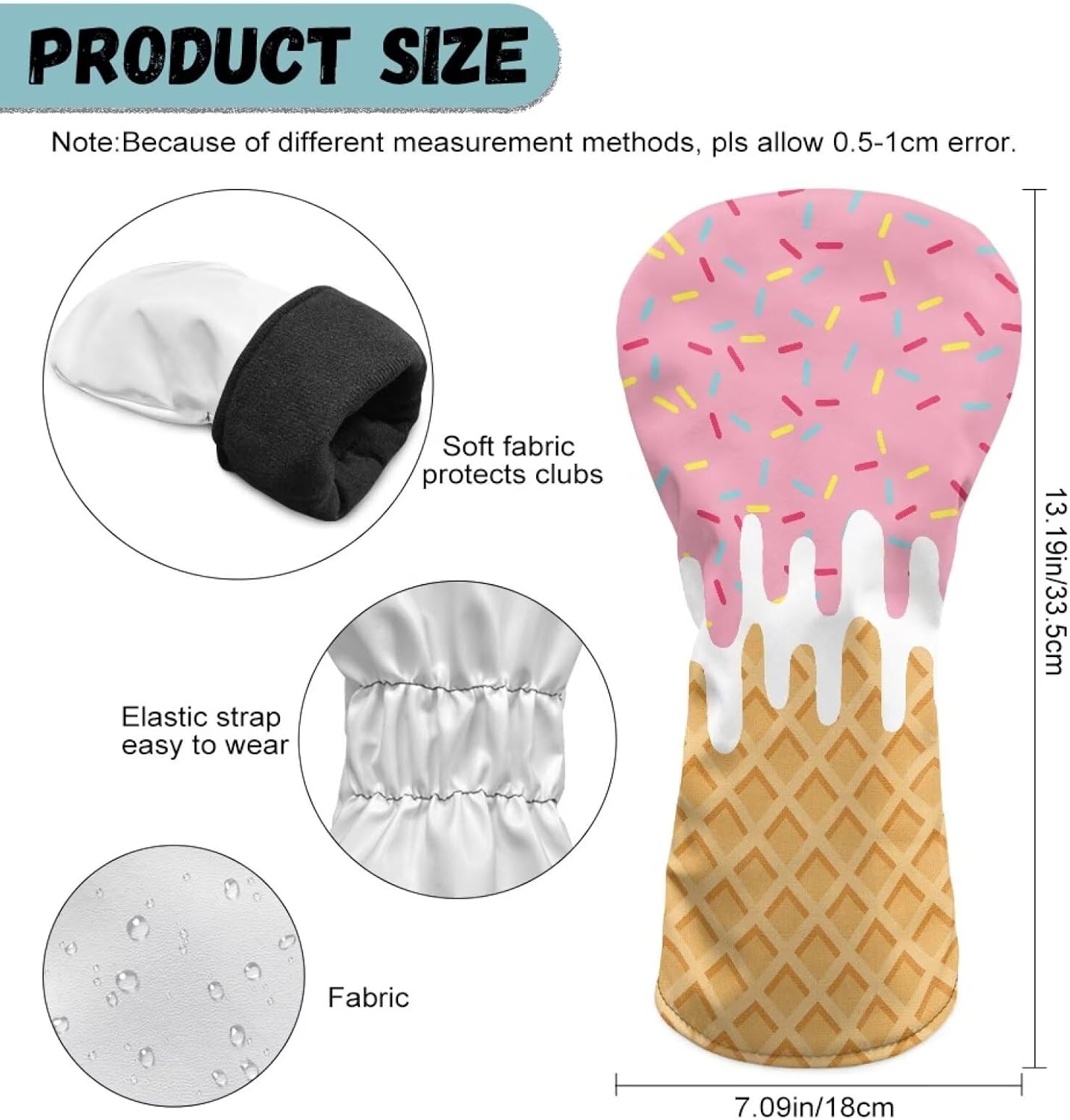 Cozeyat Golf Club Head Covers for Women Leather Driver Head Cover Woods Head Cover Hybrid Golf Headcover with Ealstic