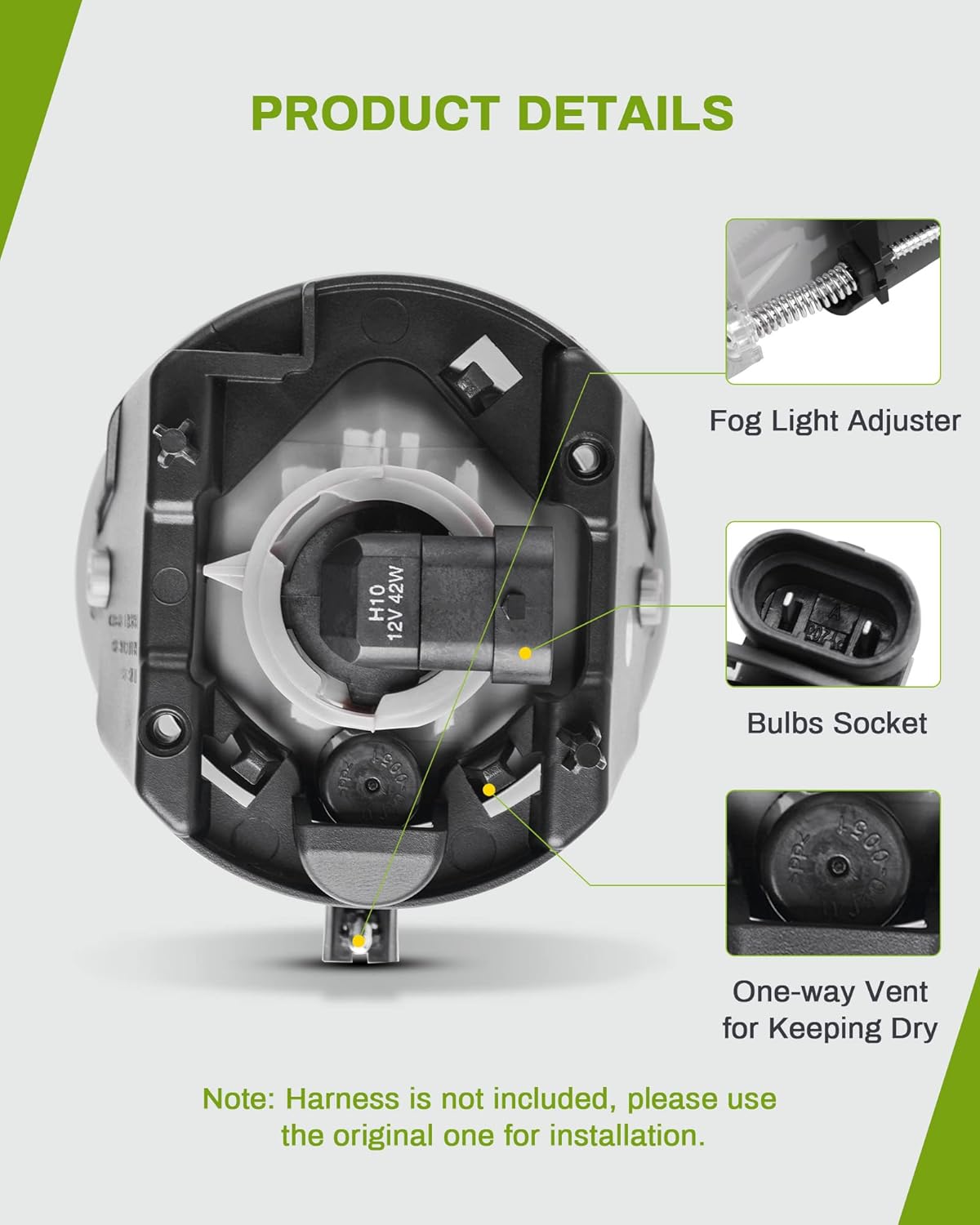 AUTOSAVER88 Fog Lights Compatible with 2004 2005 2006 2007 2008 2009 2010 Grand Cherokee 2007 2008 2009 Dodge Durango 2007 2008 2009 2010 Chrysler 300 SRT8 2005-2009 Dodge Dakota 06-10 Commander : Automotive