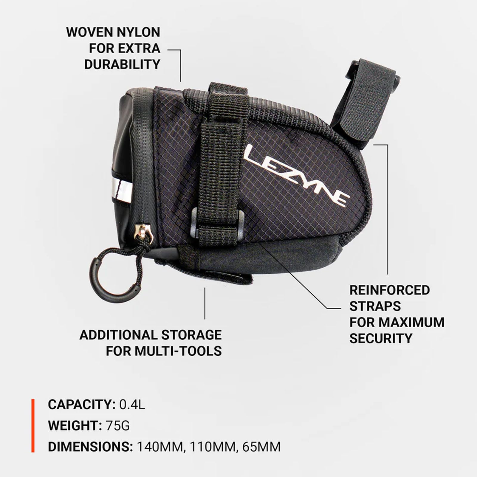 LEZYNE Caddy torba podsiodłowa dla dorosłych, uniseks, czarna, 0,6