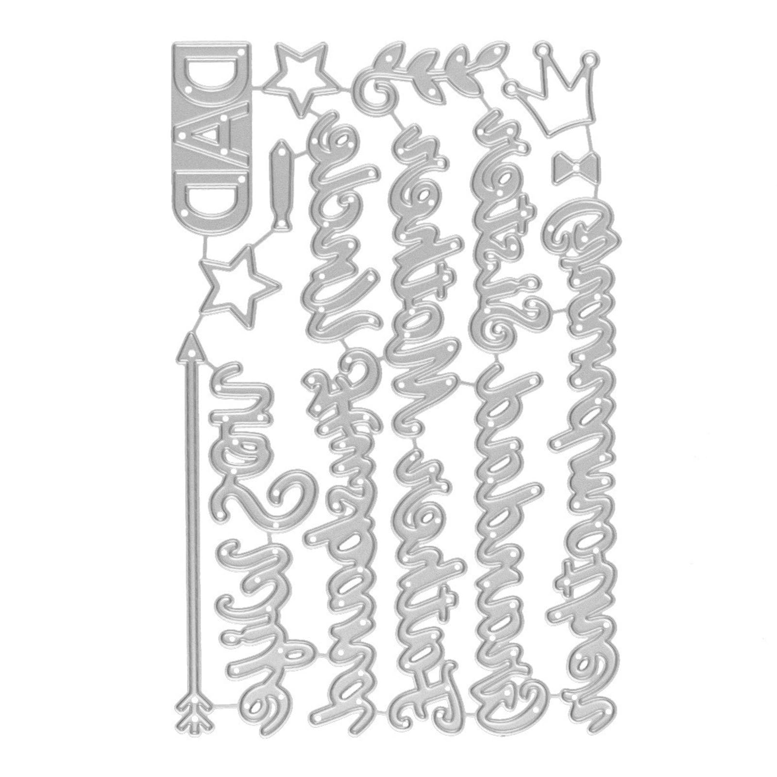 Qusinfc Upper Case Letter Die Cut Metal Embossing Cutting Dies Stencils for Scrapbooking Card Making Journal Photo Album Scrapbooking Dies
