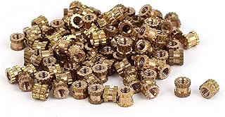 100pcs M2x3mm Brass Cylinder Knurled Threaded Round Insert Embedded Nuts OD 3.2mm