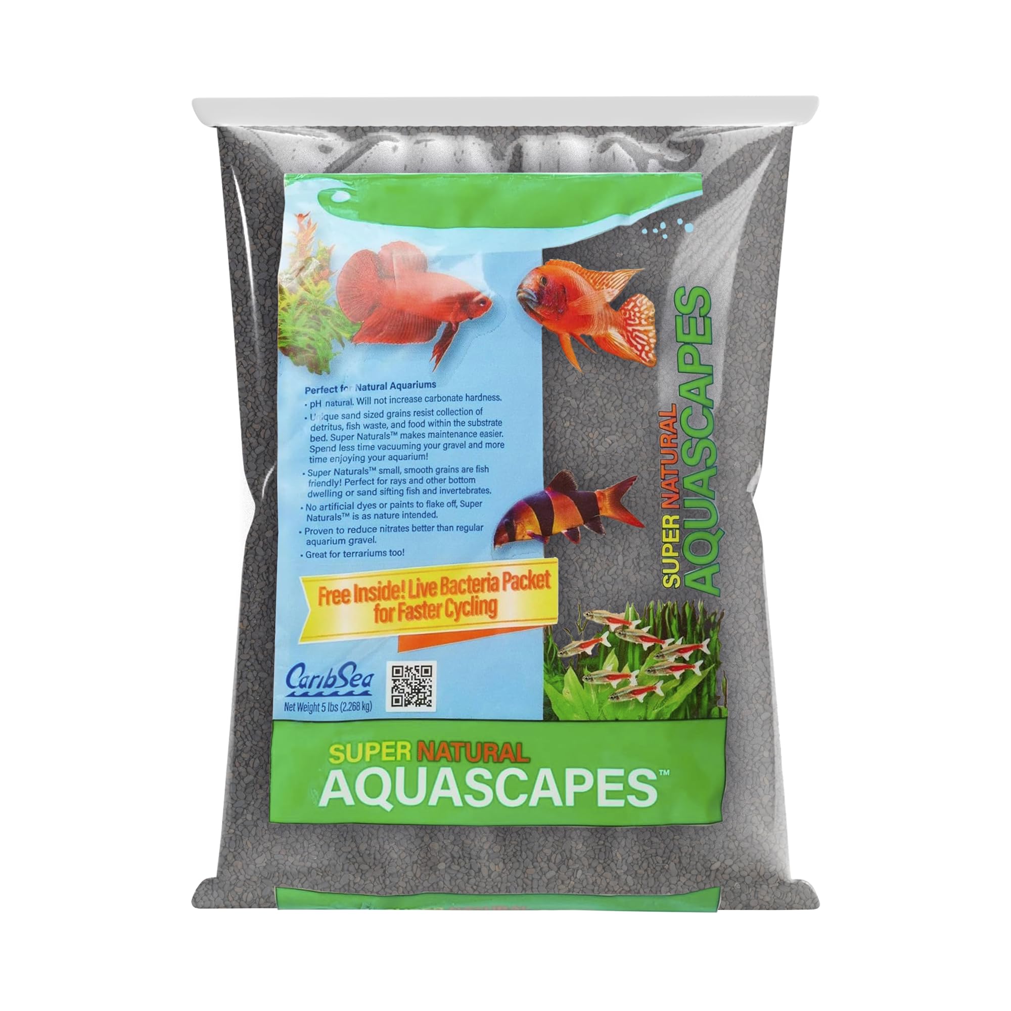 CaribSea Super Natural Midnight River Sand - 10 lbs - Fine Black Substrate for Freshwater Aquariums Aquascaping Supports