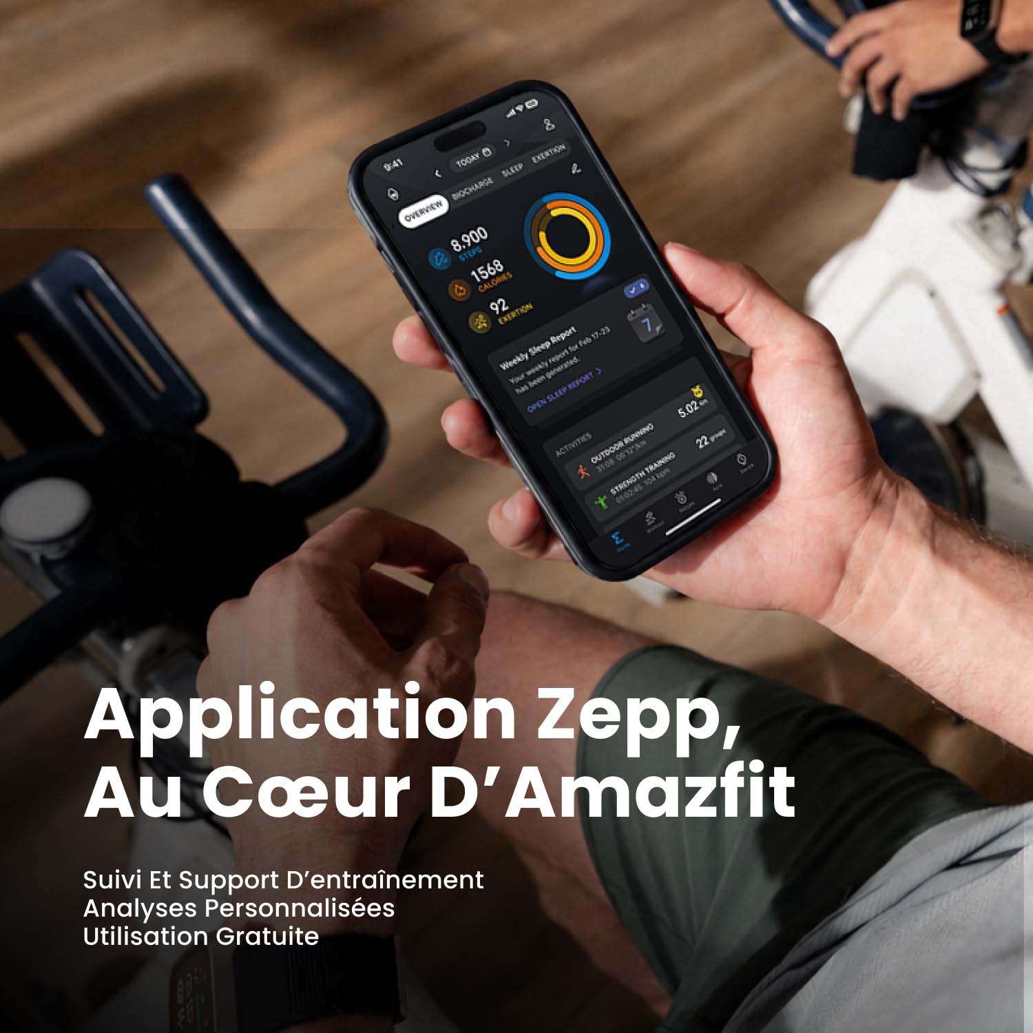 Amazfit Bip Max 50 mm Montre Connectée Écran AMOLED 2,07" Autonomie 20 Jours GPS Cartes 4 Go Stockage Tracker d'Activité 150+ Sports HYROX Android iPhone