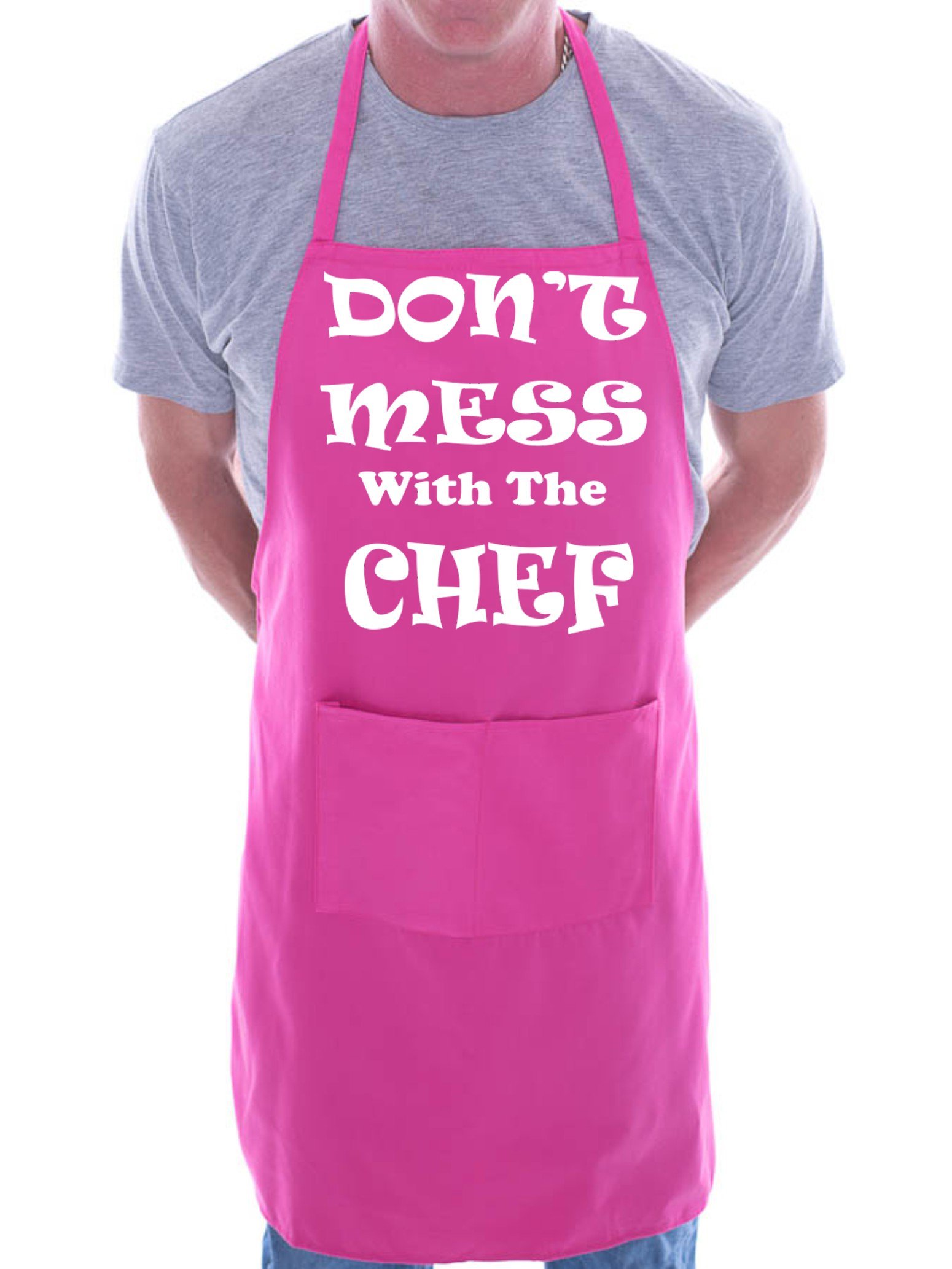 Print4u Men's Pink Don't Mess With The Chef Cooking Funny Unisex Apron