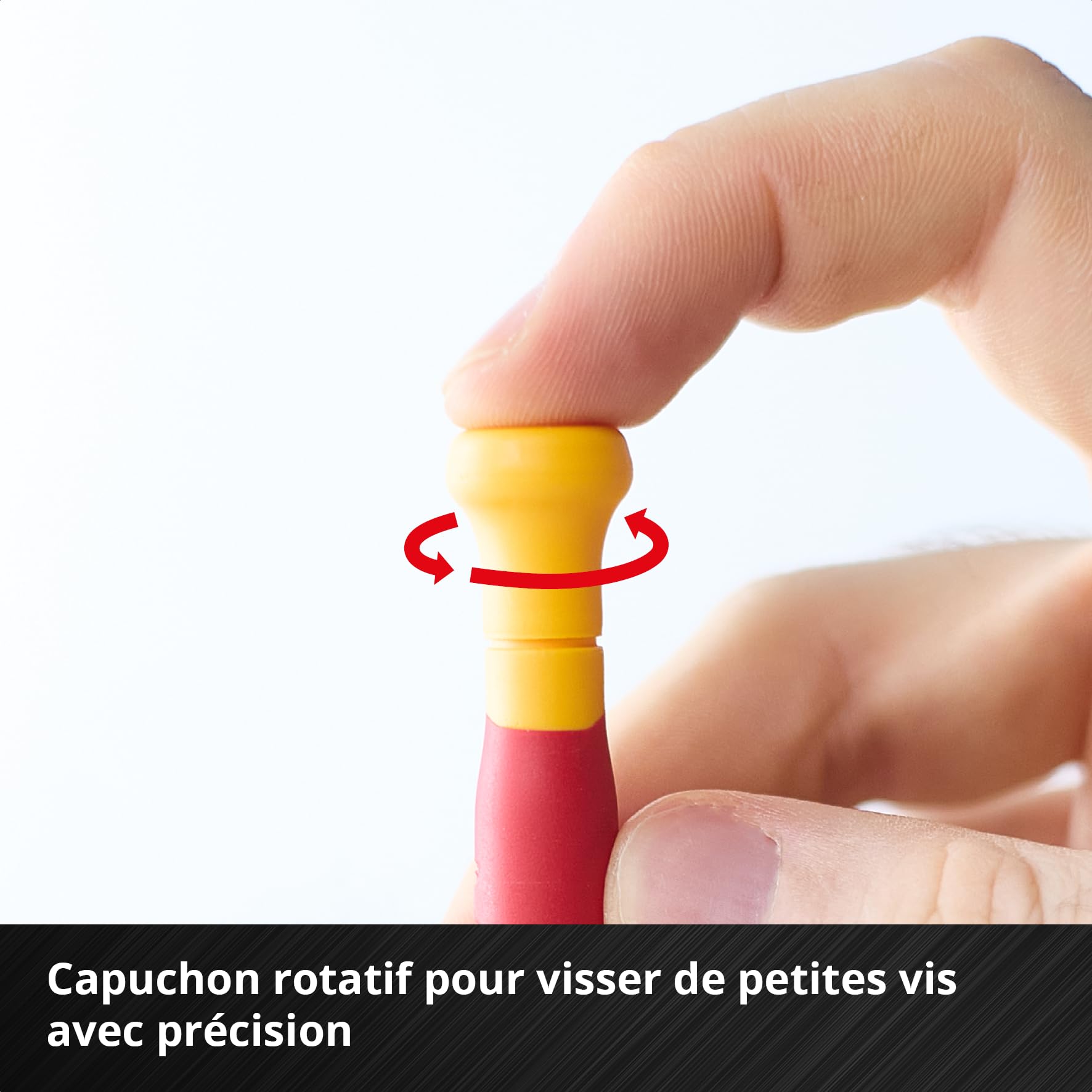 Original Einhell Coffret Tournevis Électricien Précision 6 pcs (Isolé 1000V, Capuchon Rotatif, Lames S2, Poignées Ergo, Compact, Travail Fin) | Isolé jusqu'à 1 000 V | tête rotative | lames S2 | poignées ergonomiques | format compact | pour travaux électr