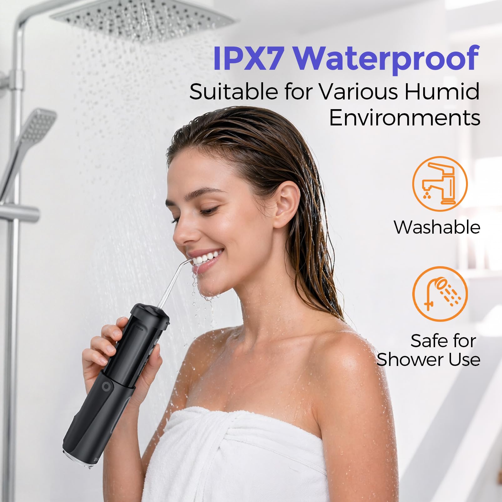 Bezvoi Mini idropulsore orale, portatile e compatto, 9 modalità, serbatoio dell'acqua rimovibile, facile da pulire, impermeabile IPX7, elettrico, ideale per apparecchi dentali e cura delle gengive