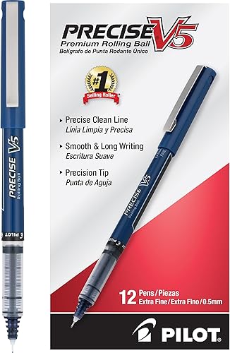Miniatura 5 de PILOT Precise V5 Stick - Bolígrafos de tinta líquida con punta extrafina 05 mm tinta morada paquete de 12 25106