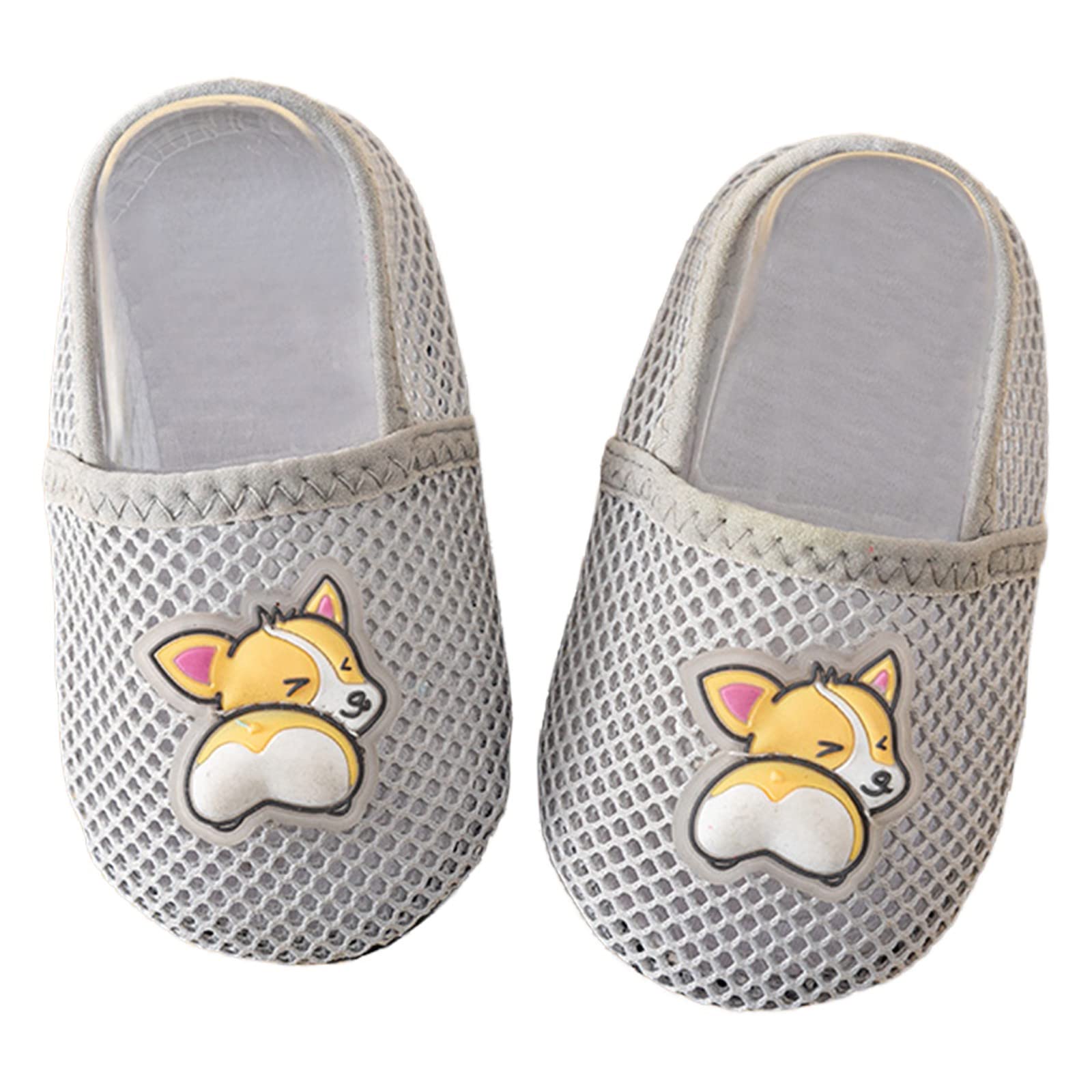 Baby Infant Floor Socks Shoes Soft Bottom Non Slip Cartoon Pattern Baby Casual Shoes Boy Dress Shoes (Grey, 5 Infant)