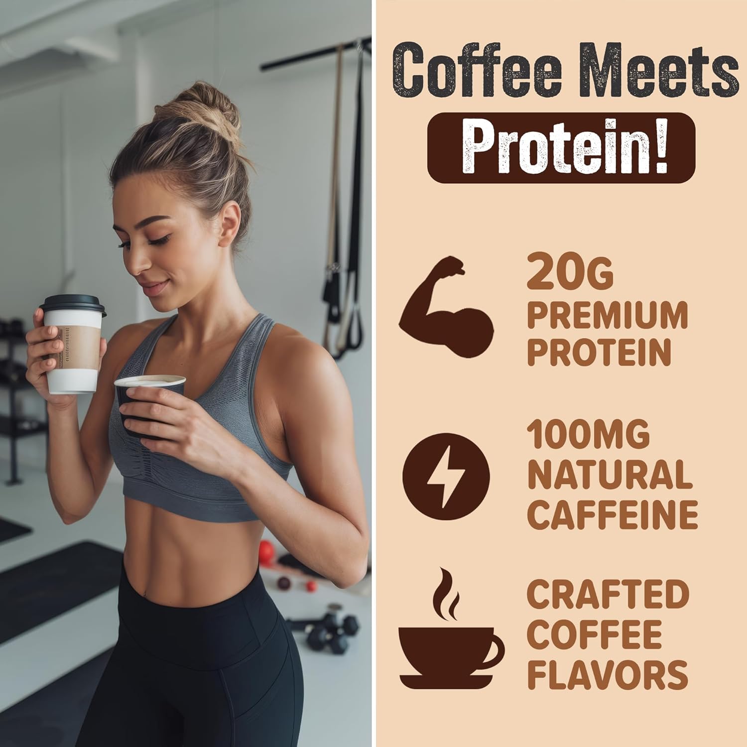 PEScience Select Cafe Protein Coffee Flavored Powder, Caramel Macchiato, 100mg Caffeine, 20g Iced Protein Coffee Powder or Creamer, 20 Servings - Image 3
