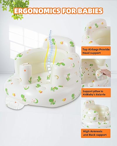 Miniatura 2 de Asiento de bebé inflable para bebés de 3 a 36 meses, silla de bebé con bomba de aire integrada, asiento de piso para bebé, asiento de Bumbo para