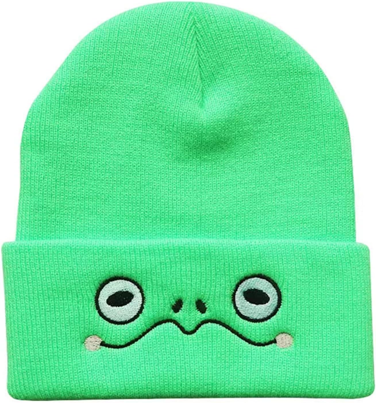 Cute Beanie Frog Beanie Animal Knit Hats, Funny Beanie Hat Winter Skiing Slouchy Warm Cap, Soft Headwear