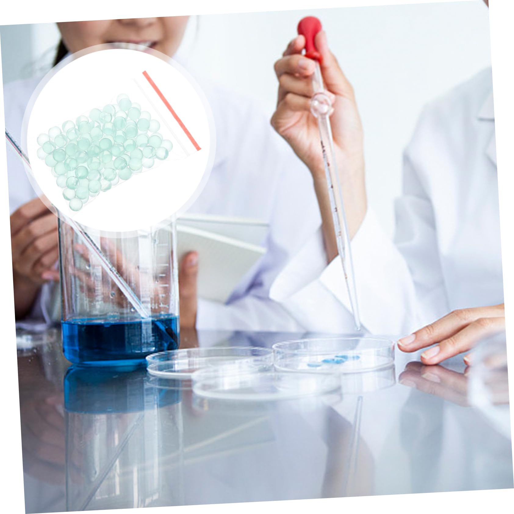 Zerodeko Perlas de Vidrio Experimentales de Alta Precisión Ø8mm para Laboratorio, Perlas Anti-ebullición de Molienda de Arena, Material Duradero para Uso Científico y Experimental