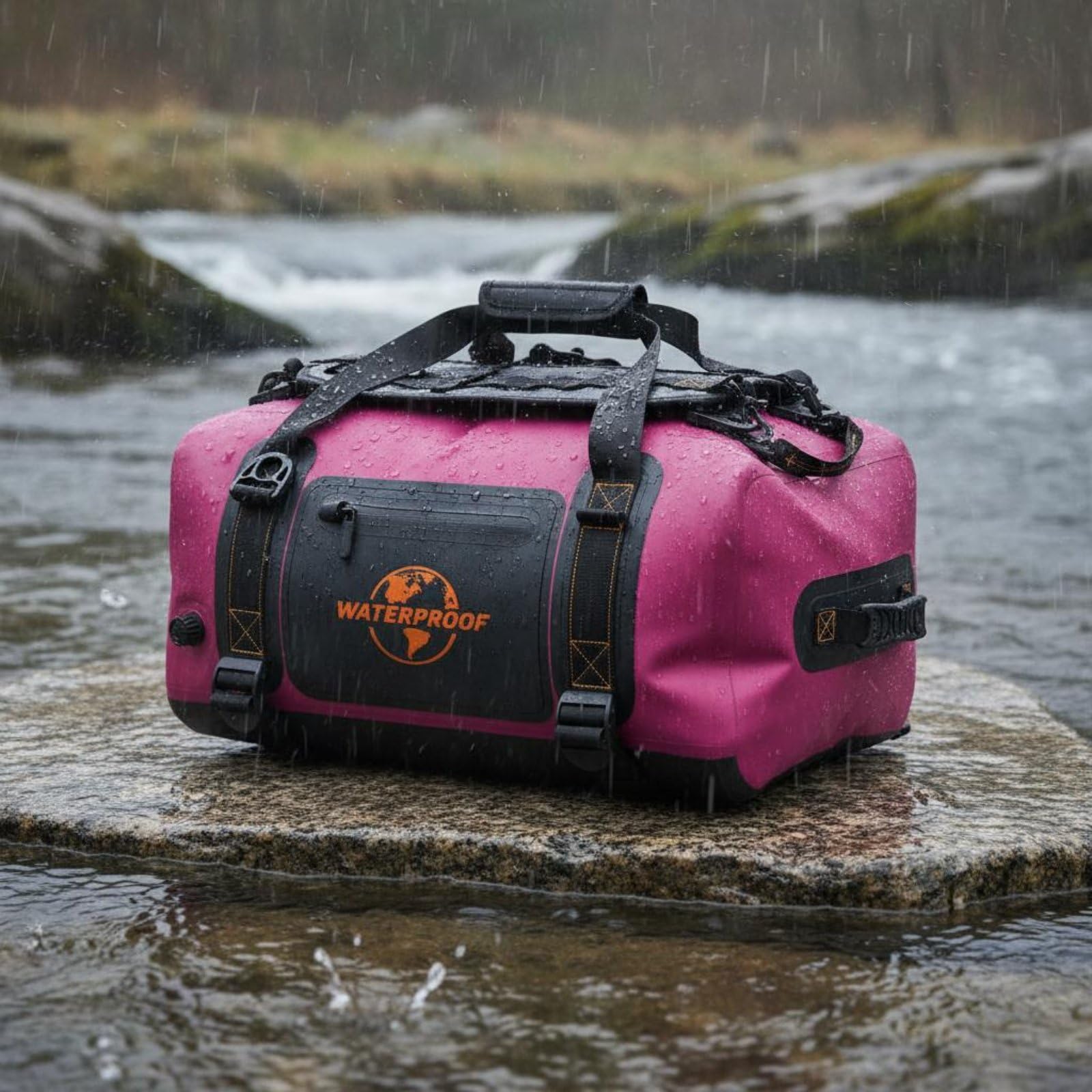 Zaino Impermeabile Borsa da Viaggio Borsone Sacca Stagna con Struttura Sigillata in TPU Conversione a Spallacci E Tracolla Adatto Kayak Campeggio Escursioni, Giallo, Giallo, 40L