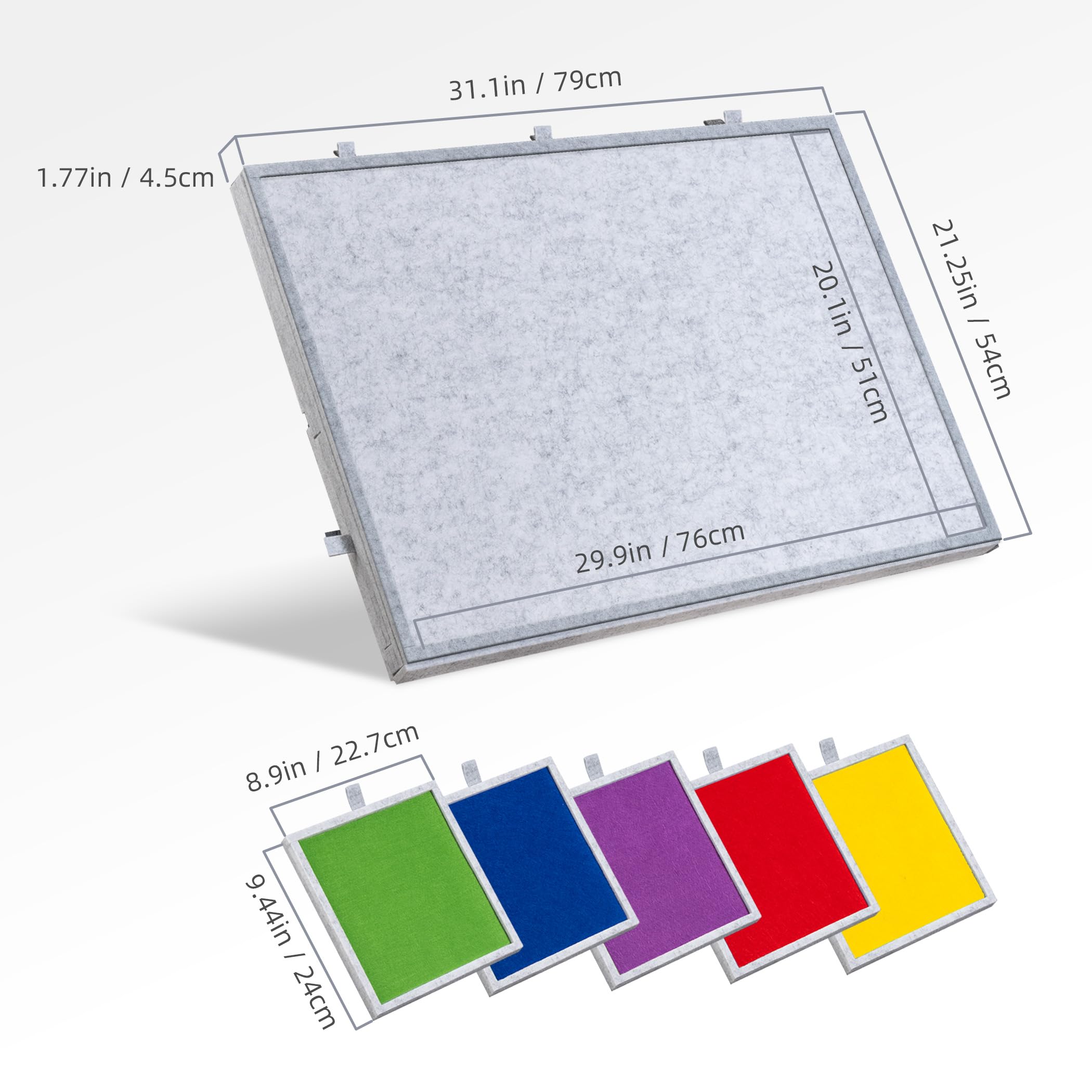 LAVIEVERT Tilting Puzzle Board with 2-in-1 Designed Stand & Cover, Lightweight Felt Jigsaw Storage with 5 Drawers for Adults, Portable Jigsaw Puzzle Table 1000 Pieces - Light Gray