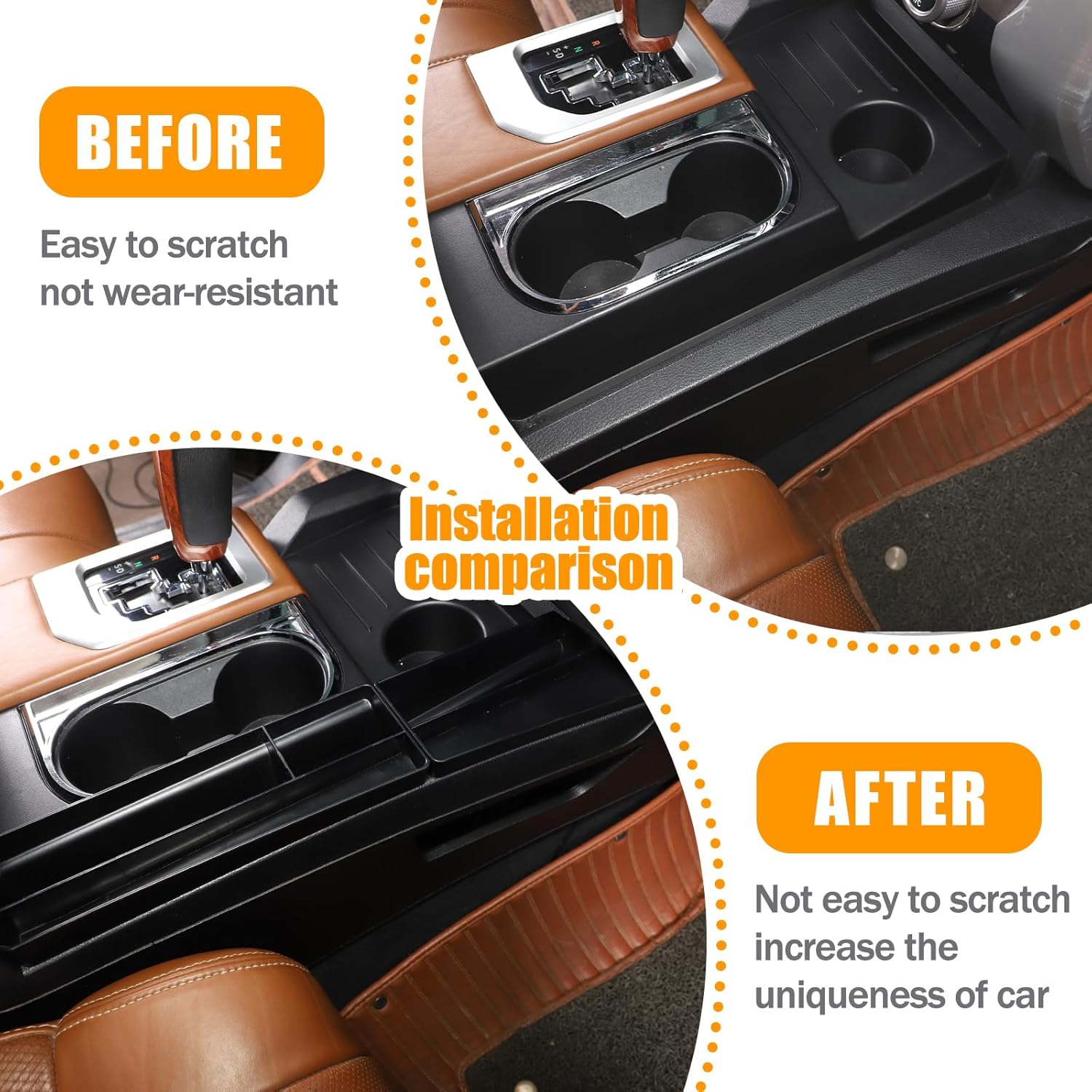 LLKUANG Car ABS Central Water Cup Side Organizer Storage Box Container Holder Tray for Toyota Tundra 2014-2021