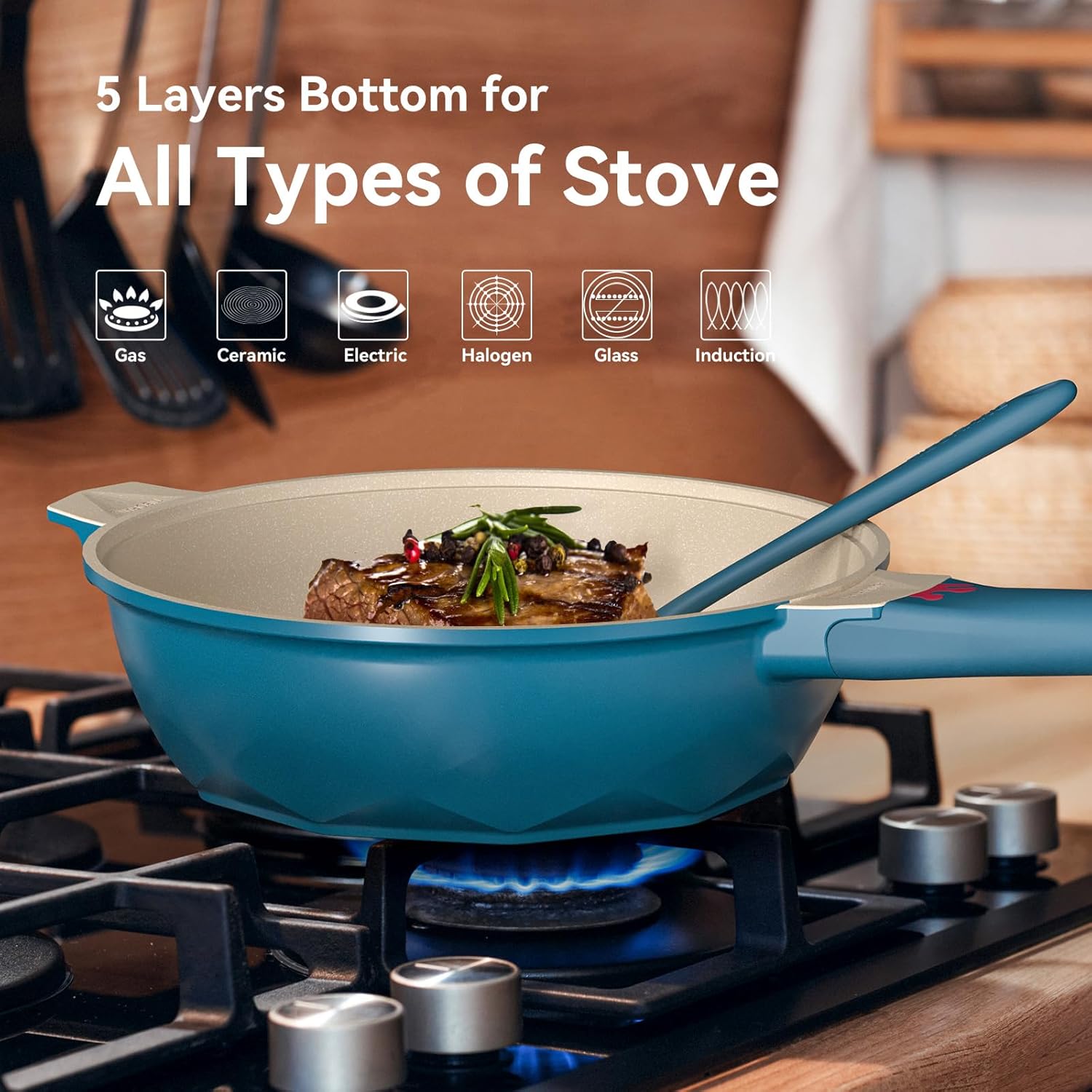 Nonstick Pan Works on All Stovetops