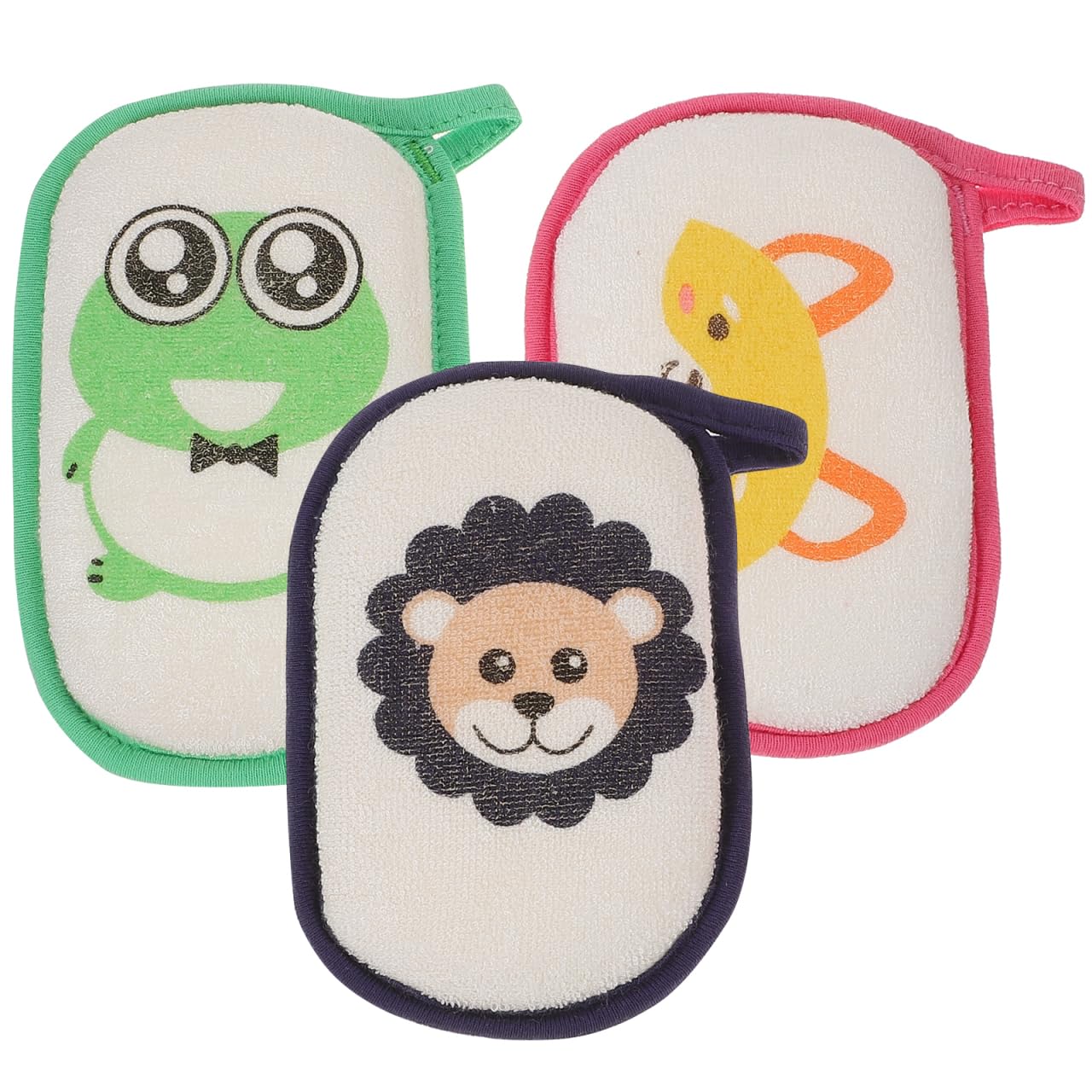 Éponge de bain pour bébé : lot de 3 modèles doux avec dessins animés - 8