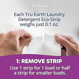 Tru Earth Compact Dry Laundry Detergent Sheets - Up to 768 Loads (384 Count) - Paraben-Free - Original Eco-Strip Liquidless Detergent, Travel Sheets - Lilac Breeze