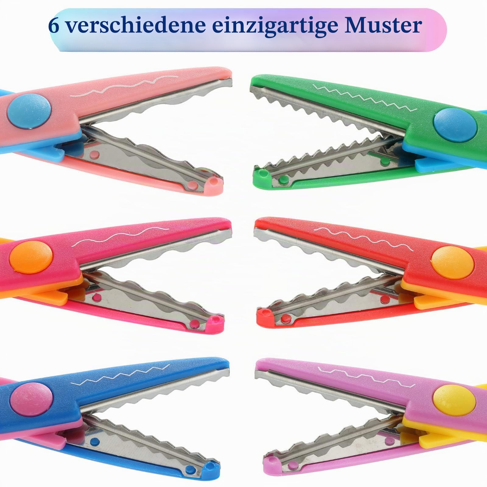 Mr. Pen Bastelschere, dekorative Kante, 6 Stück, helle Zickzack-Schere | Zum Basteln, Scrapbooking, ausgefallenes Muster-Design
