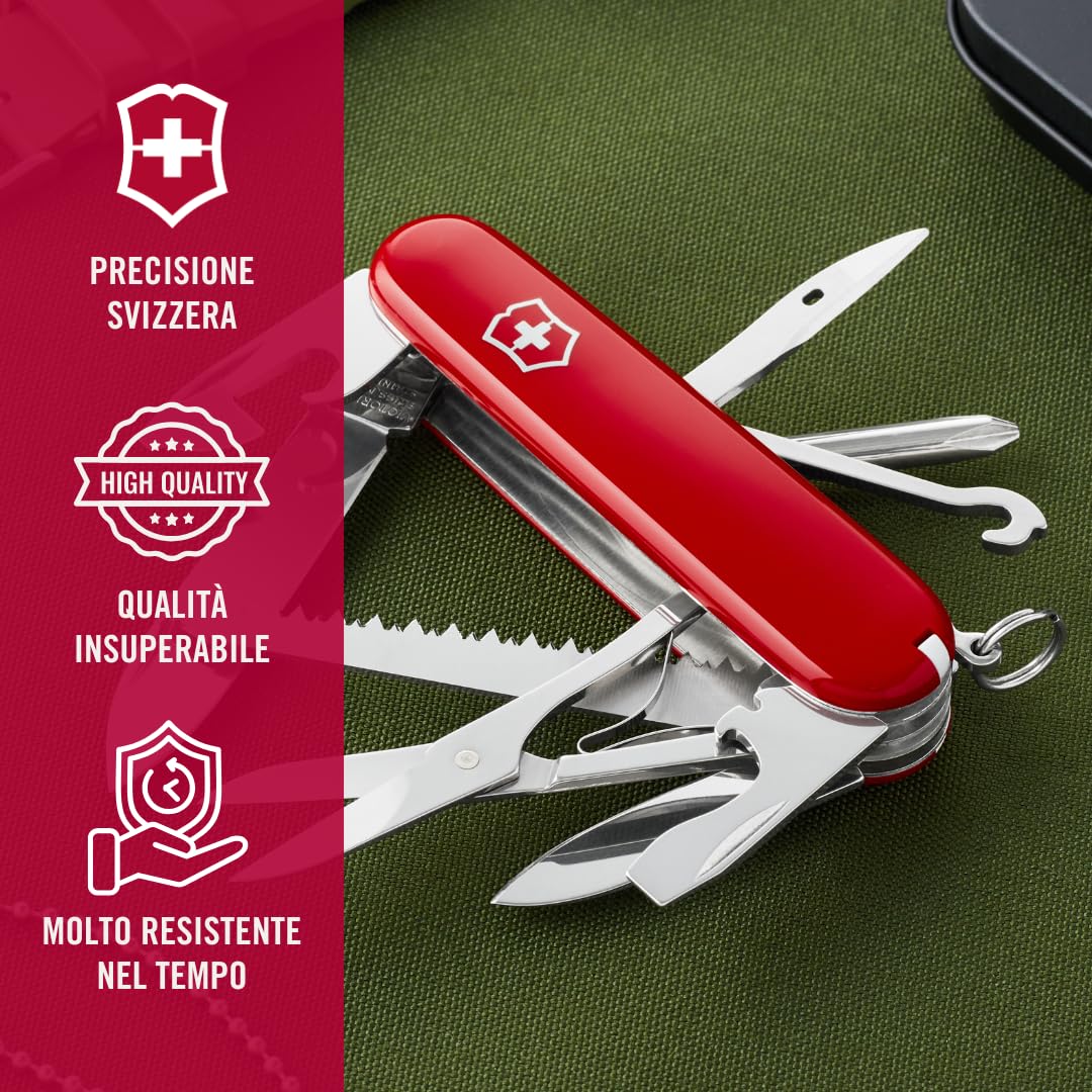 Victorinox Fieldmaster, coltellino svizzero (15 funzioni, cacciavite Phillips, lama, grande, forbici) rosso