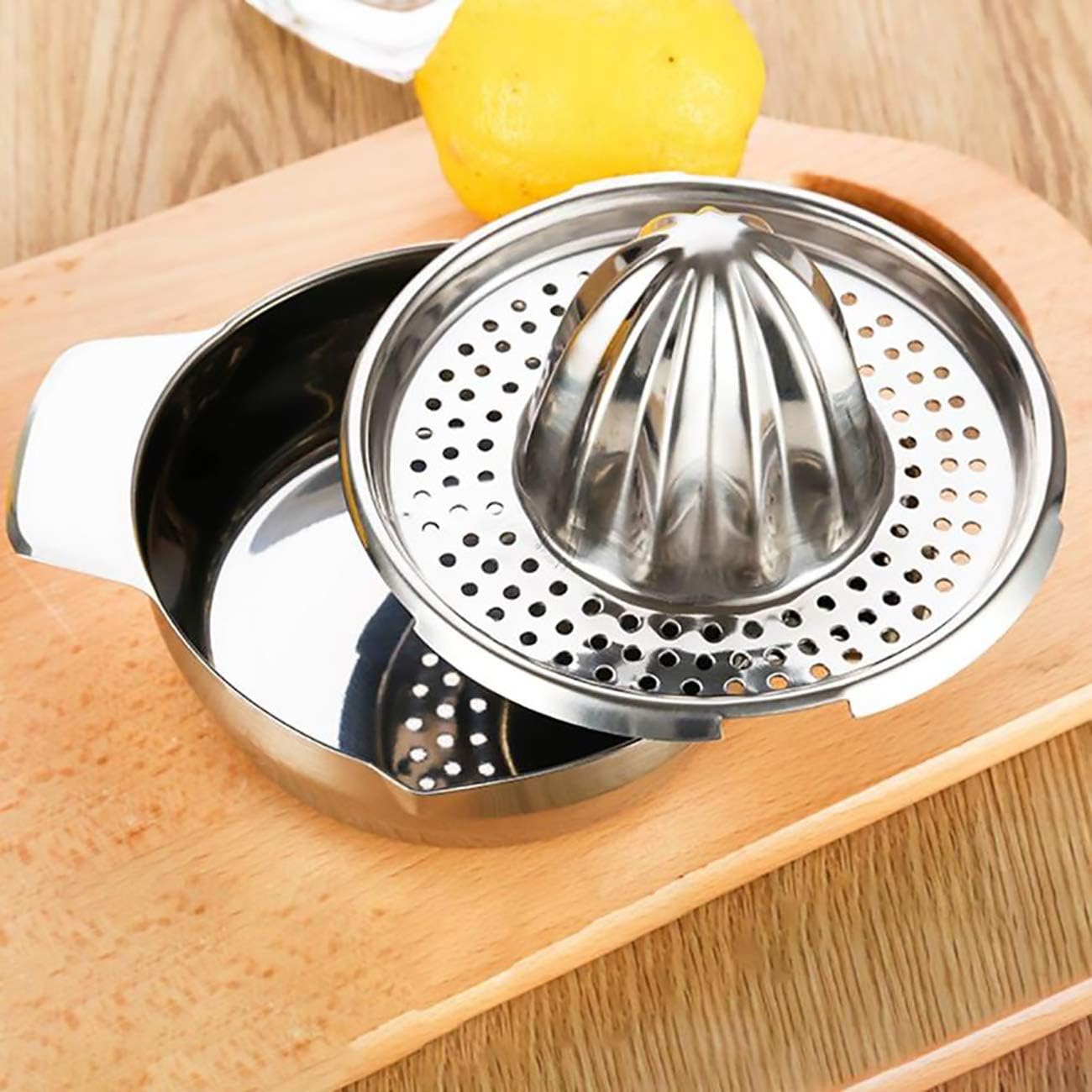 furein Stainless Steel Portable Citrus Juicer for Lemon Orange, Lime, 304 Food Grade Hand Juice Squeezer - Image 5