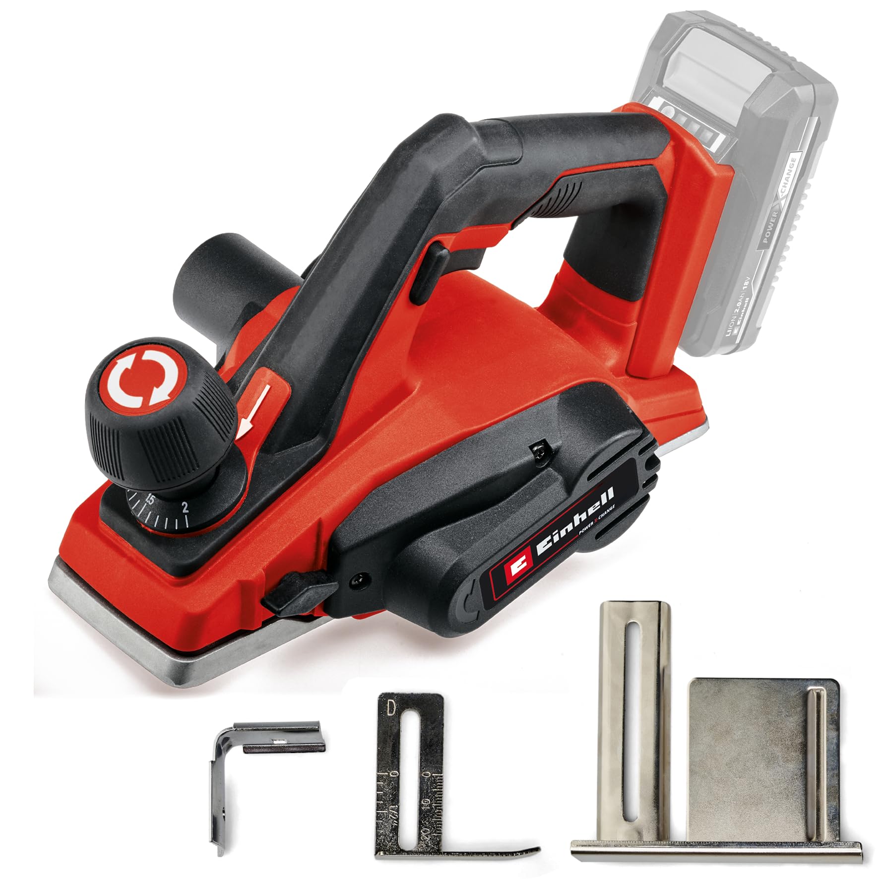 Power X-Change 18V Cordless Planer - Battery Electric Planer For Wood, 2mm Max Chip Depth, Aluminium Soleplate With V-Groove - TE-PL 18/82 Li Solo Planing Tool (Battery Not Included)