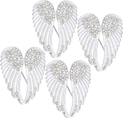 Miniatura 9 de Alas de ángel de cristal, broches, colgantes, accesorios de joyería, 4 piezas, alas de ángel, broches, accesorios de bricolaje, Aleación de